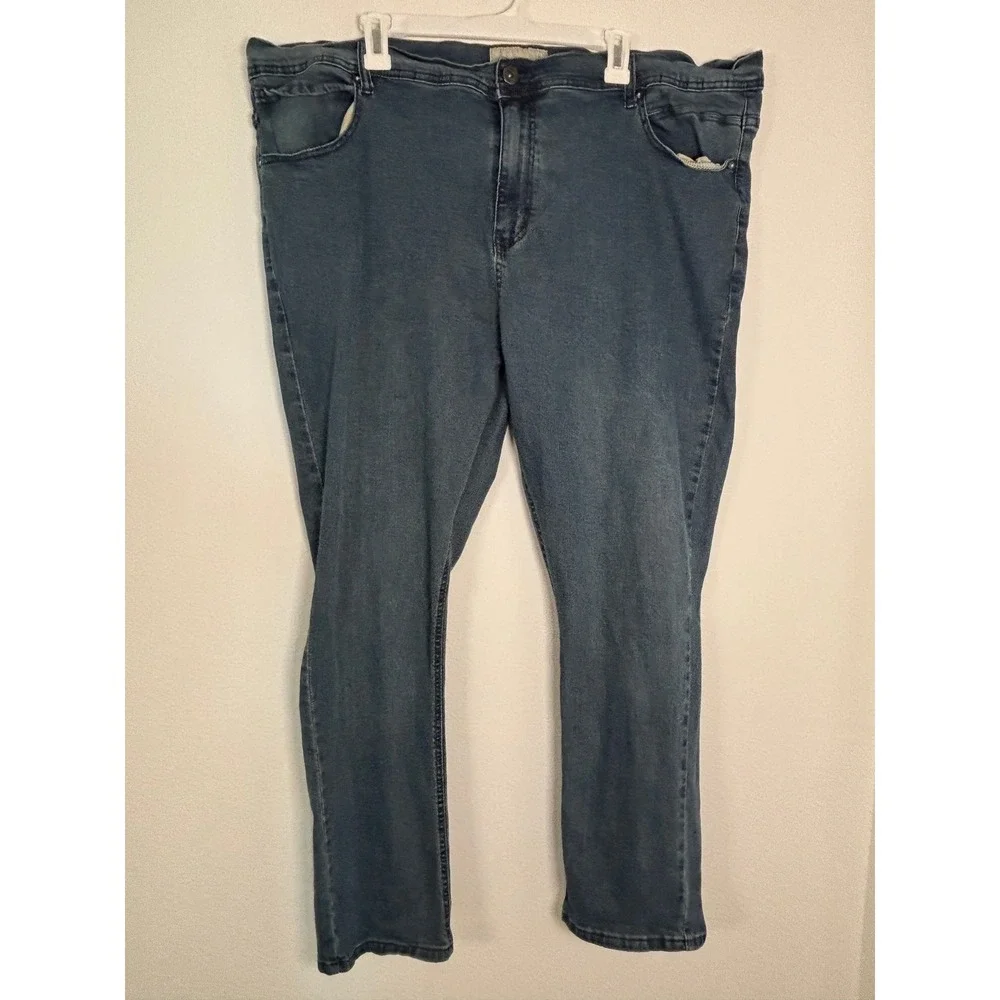 Paperdenim&cloth Mens Jeans 48x30 Blue Medium Wash Straight Leg Denim Pants